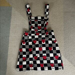 Hell Bunny Black and White Strawberry Dress